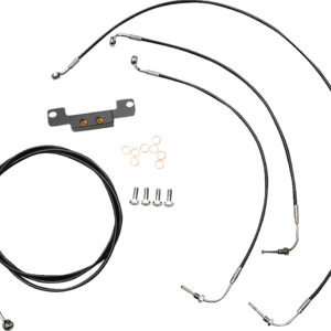 Handlebar Cable/Brake Line Kit - Stock Ape Hanger Handlebars - Black Vinyl