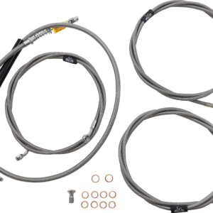 Handlebar Cable/Brake Line Kit - 12" - 14" Ape Hanger Handlebars - Stainless Steel