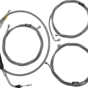 Handlebar Cable/Brake Line Kit - 15" - 17" Ape Hanger Handlebars - Stainless Steel