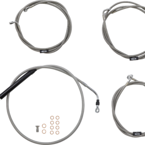 Handlebar Cable/Brake Line Kit - 18" - 20" Ape Hanger Handlebars - Stainless Steel