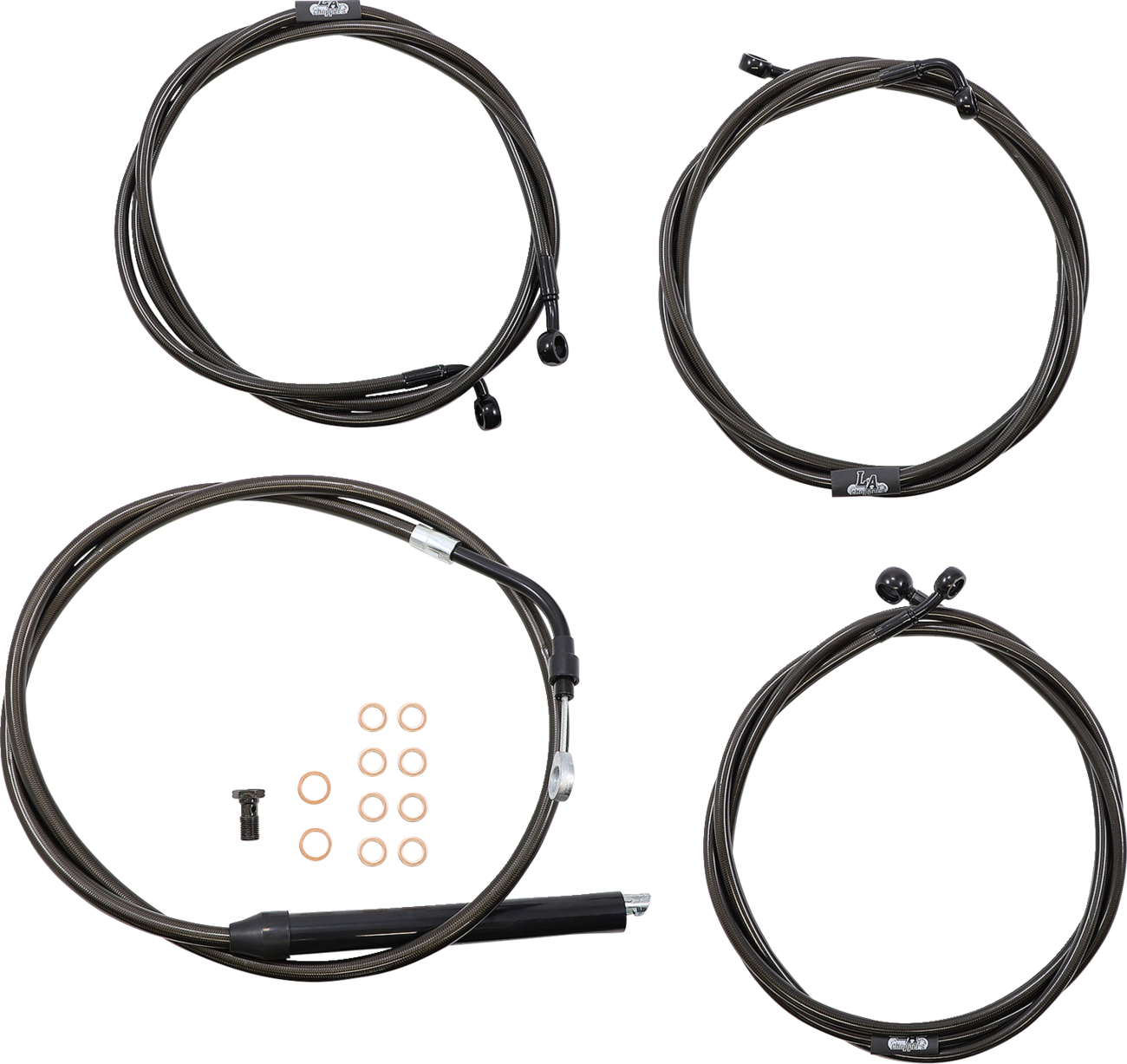 Handlebar Cable/Brake Line Kit - 18" - 20" Ape Hanger Handlebars - Midnight