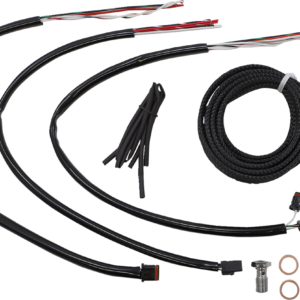 Handlebar Cable/Brake Line Kit - Complete - 12" - 14" Handlebars - Black Vinyl