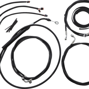 Handlebar Cable/Brake Line Kit - Complete - 15" - 17" Handlebars - Black Vinyl