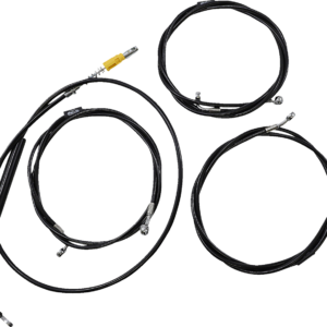 Handlebar Cable/Brake Line Kit - Stock Ape Hanger Handlebars - Black Vinyl