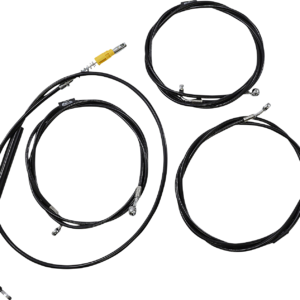 Handlebar Cable/Brake Line Kit - 12" - 14" Ape Hanger Handlebars - Black Vinyl