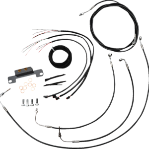 Handlebar Cable/Brake Line Kit - Complete - Stock Handlebars - Black Vinyl