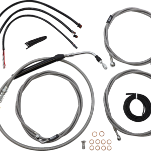 Handlebar Cable/Brake Line Kit - Complete - 12" - 14" Handlebars - Stainless