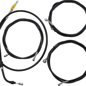 Handlebar Cable/Brake Line Kit - Complete - 12" - 14" Handlebars - Black Vinyl