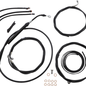 Handlebar Cable/Brake Line Kit - Complete - 18" - 20" Handlebars - Black Vinyl