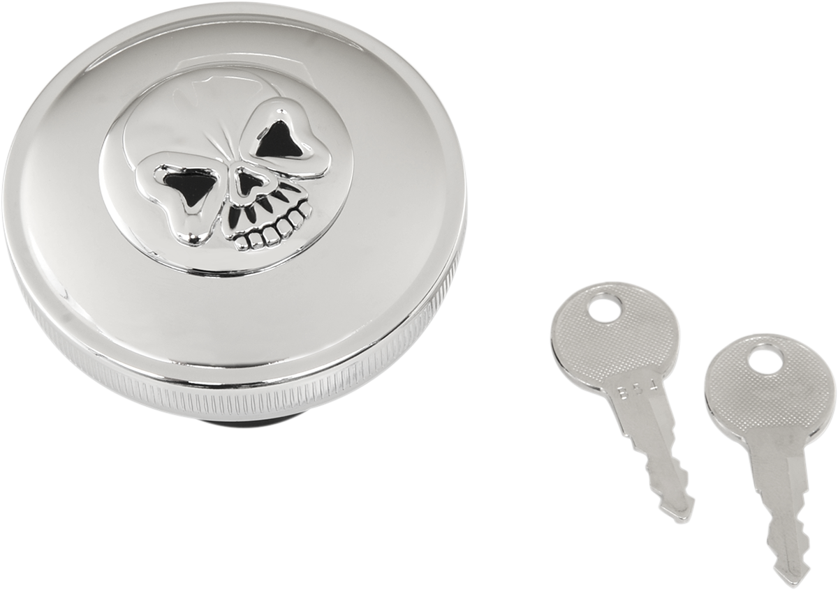 Locking Gas Cap - Skull - Vented - Chrome - Image 2
