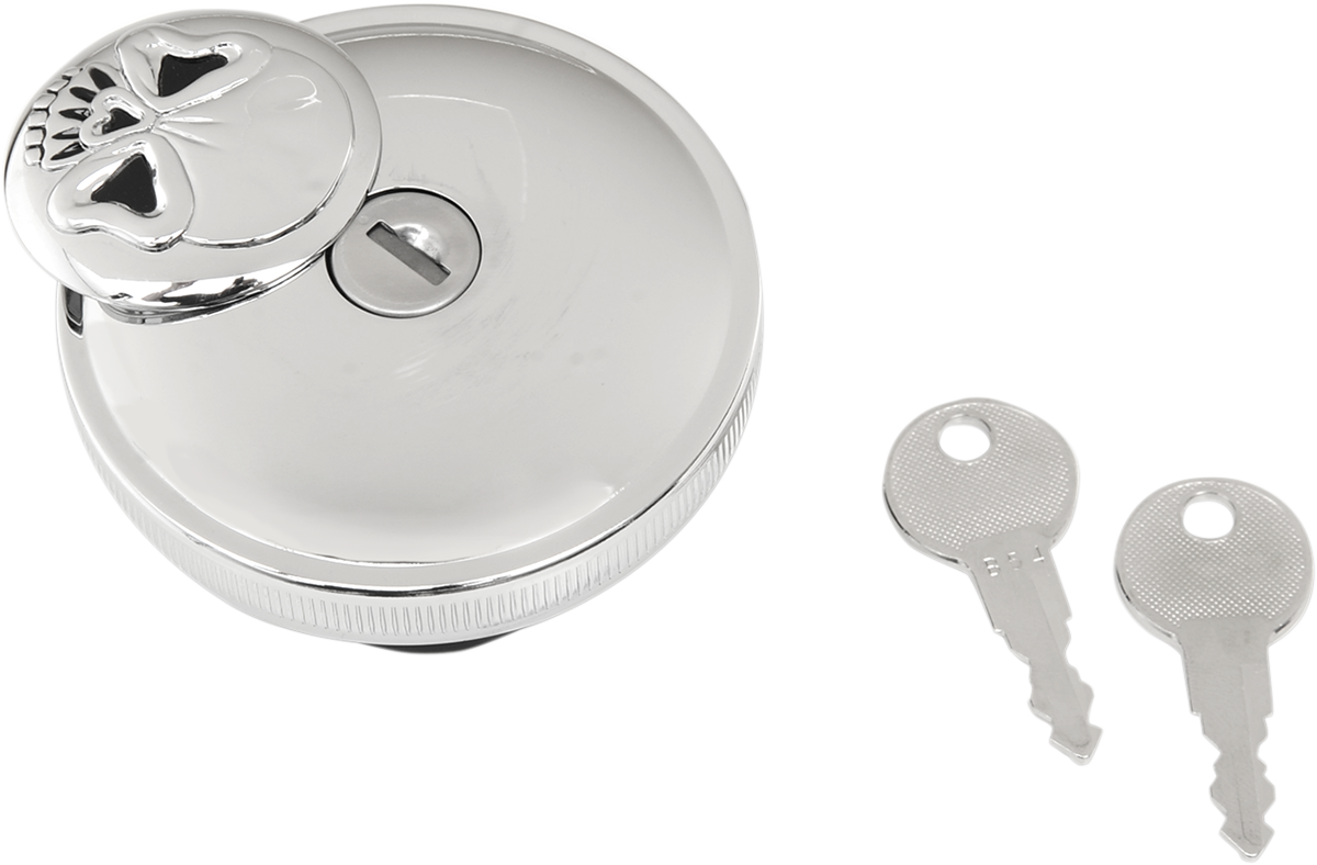 Locking Gas Cap - Skull - Vented - Chrome
