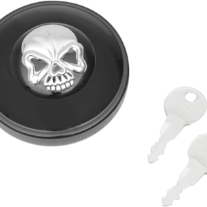 Locking Gas Cap - Skull - Vented - Gloss Black