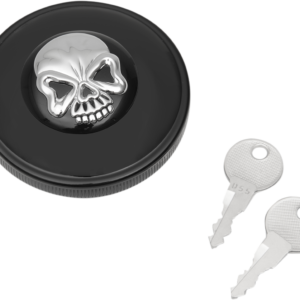 Locking Gas Cap - Skull - Non-Vented - Gloss Black