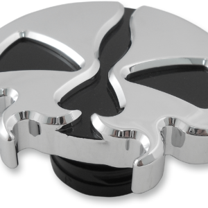 Gas Cap - Non-Vented - Split Skull - Chrome