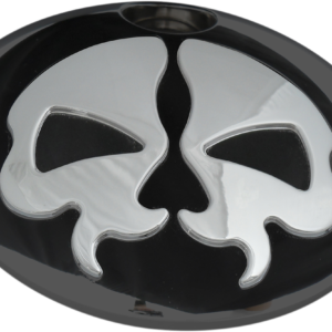 Fuel Door - Split Skull - Black with Chrome