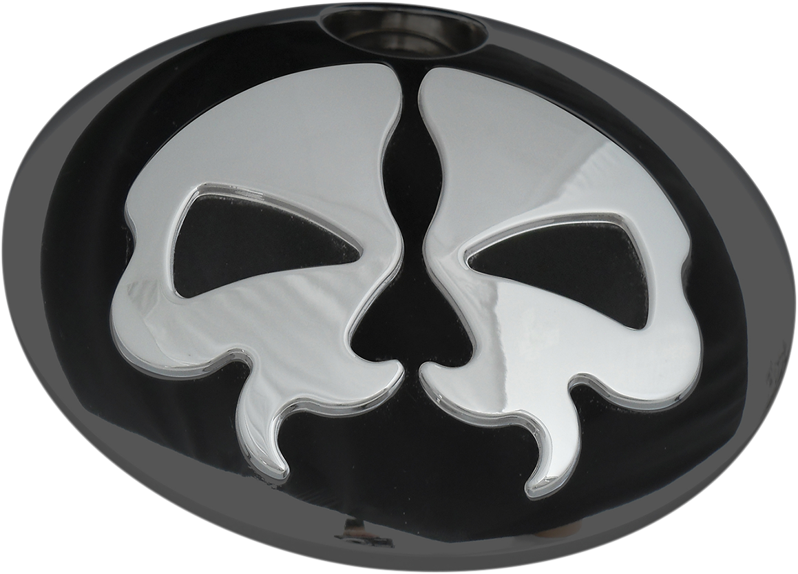 Fuel Door - Split Skull - Black with Chrome