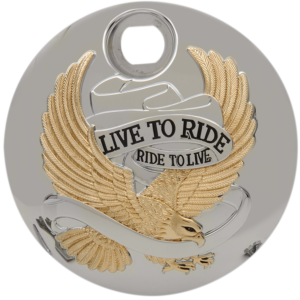 "Live to Ride" Console Door - Chrome with Gold