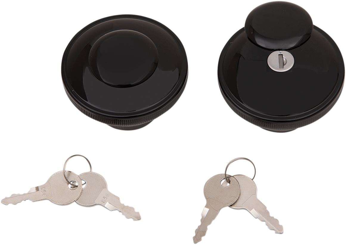Screw-In Locking Gas Cap - Non-Vented - Gloss Black