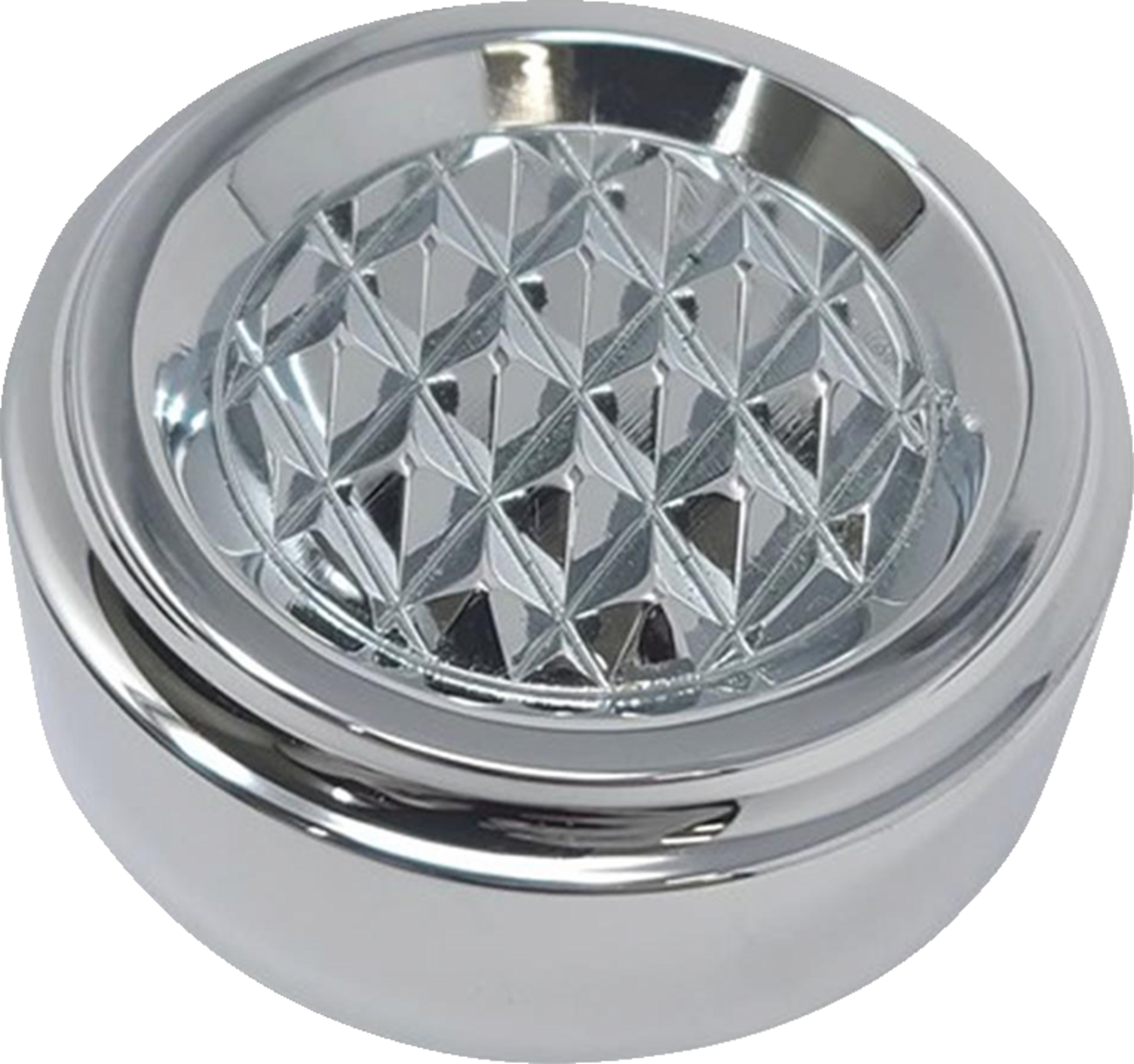 Dipstick Cover - Diamondback - Chrome - Dyna/Touring/Trike