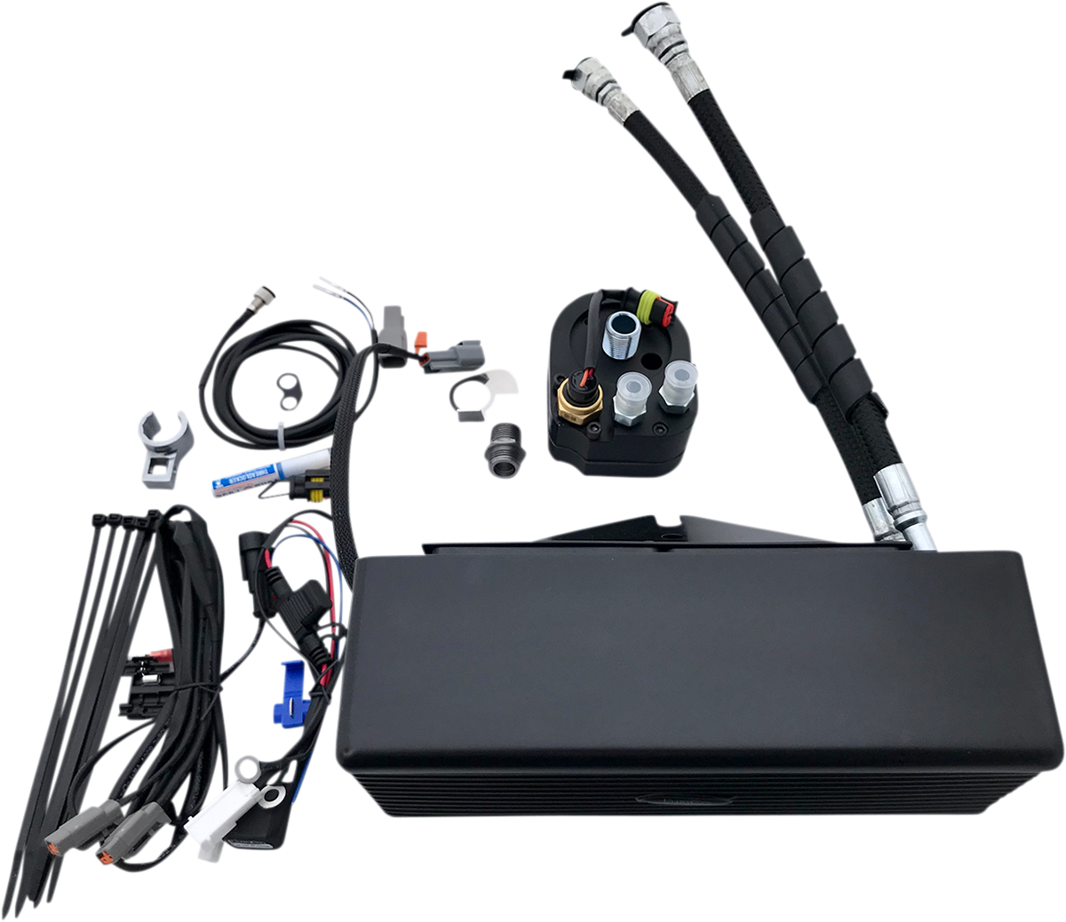 Oil Cooler Kit - Flat Black - Dyna