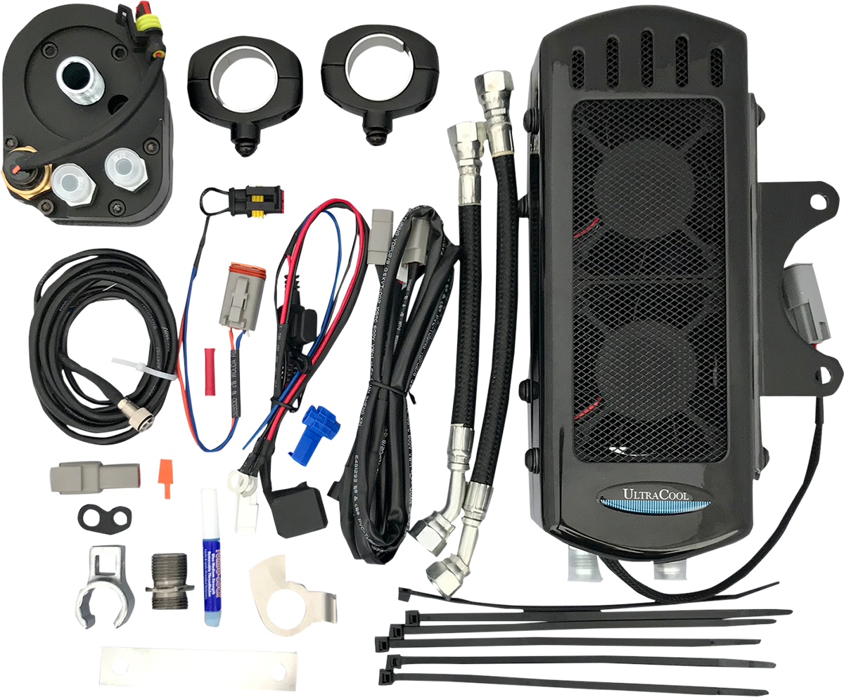 Side Mount Oil Cooler Kit - Gloss Black - FXR/Touring - Image 2