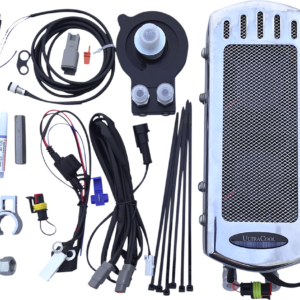 Side Mount Oil Cooler Kit - Chrome - M8 Softail