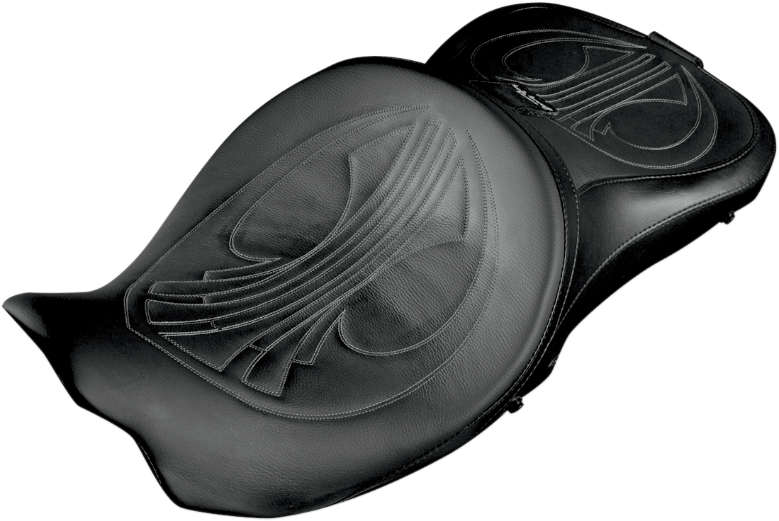 Longhaul 2Up Seat - Air - w/ Driver Backrest Capability - Drag Stitch w/ Gray Thread - FL '08-'23