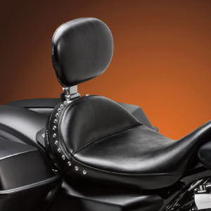 Monterey Solo Seat - With Driver Backrest - Smooth - Black - FL '08-'23