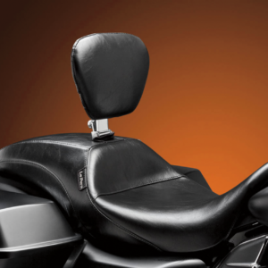 Outcast Seat - Full-Length - With Backrest - Smooth - Black - FL '08-'23