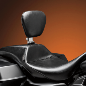 Outcast Daddy Long Legs Seat - Full-Length - w/ Backrest - Smooth - Black - FL '08-'23