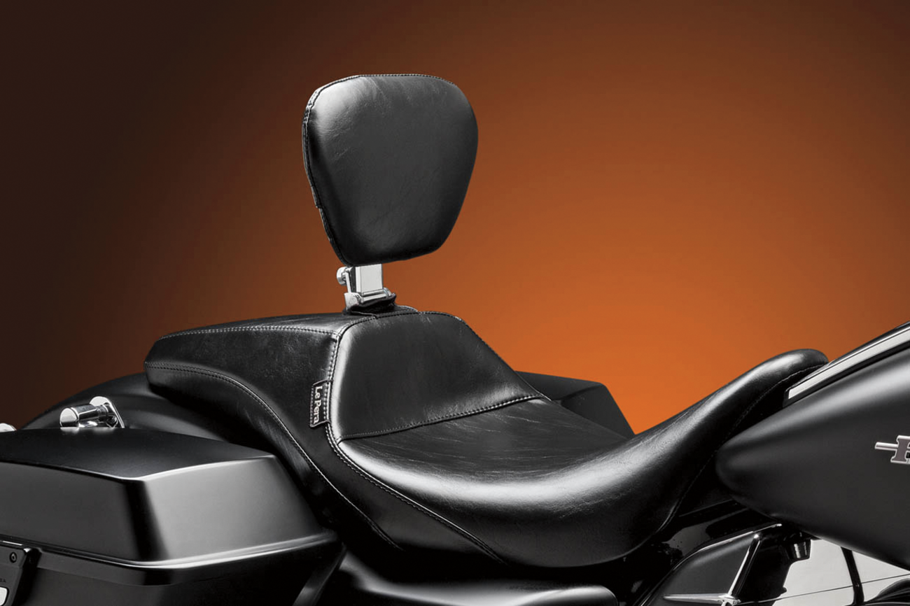 Outcast Daddy Long Legs Seat - Full-Length - w/ Backrest - Smooth - Black - FL '08-'23