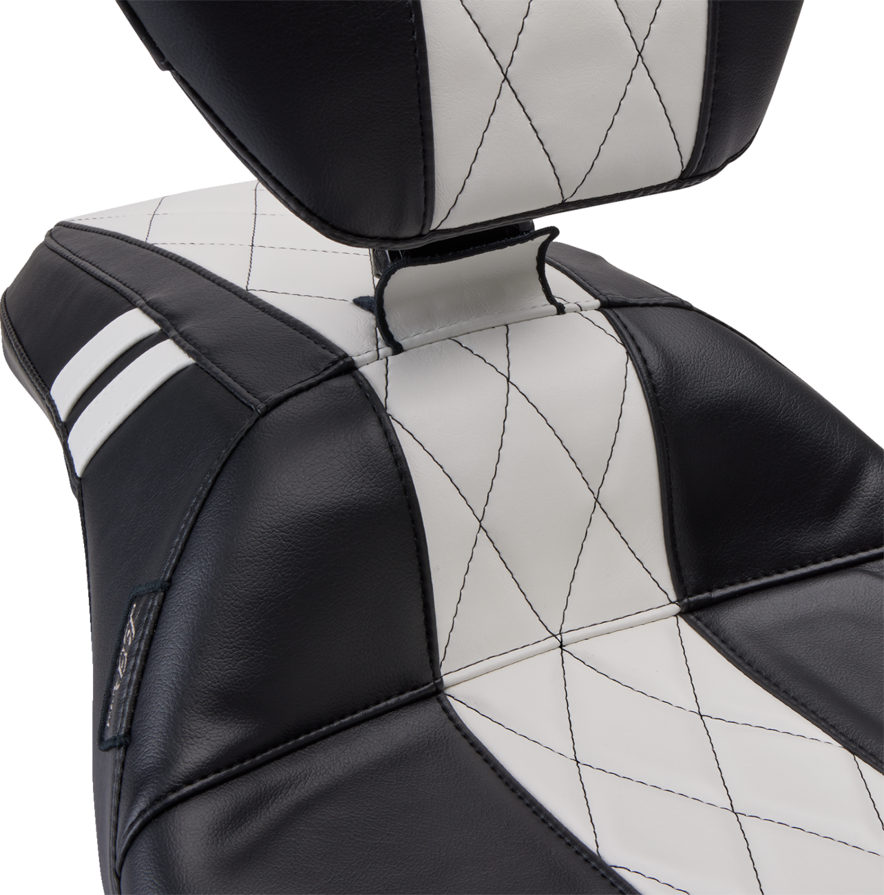 Outcast GT Seat - Full-Length - With Backrest - Black Double Diamond w/ White Inlay - FL '08-'23 - Image 3