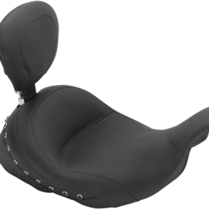 Lowdown Vintage Seat with Driver Backrest - Black Studded