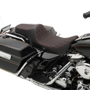 Predator III Seat - Double Diamond - Red Stitched - FLHR/FLHX '99-'07