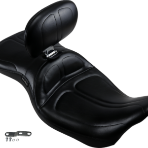 Maverick Seat - with Backrest - Stitched - Black - FL '08-'23