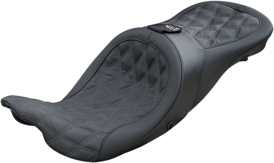Longhaul 2Up Seat - Air - w/ Driver Backrest Capability - Double Diamond w/ Gray Stitch - FL '08-'23 - Image 2