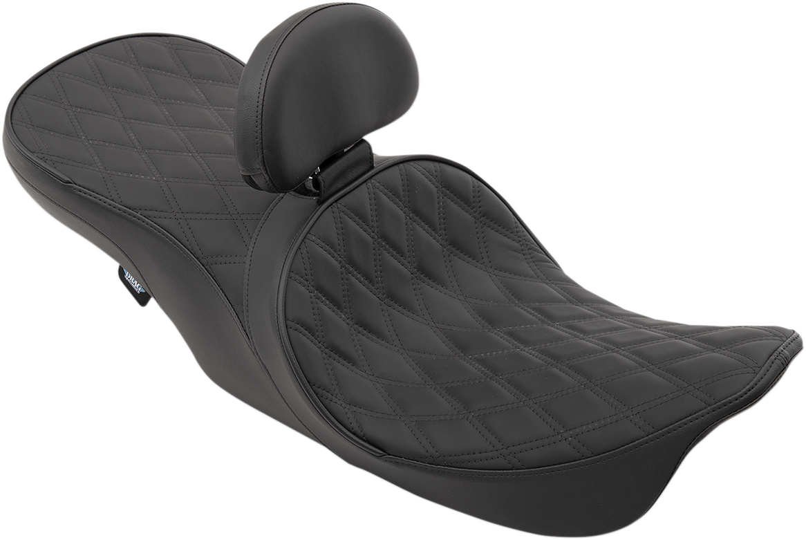 Low Forward Touring Seat - Double Diamond - Driver Backrest - FLHR/FLHX '99-'07
