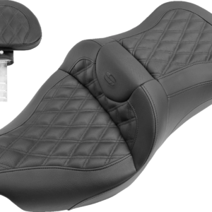 Roadsofa™ Seat - Full Lattice Stitch - with Backrest - Black - '09-'23 FLHTCUTG