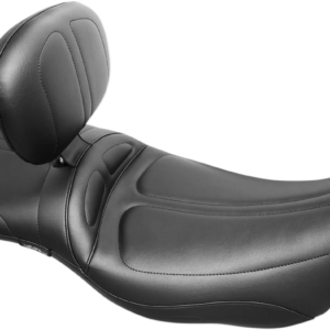 Maverick Daddy Long Legs Seat - With Backrest - Black - Stitched - FL '08-'23