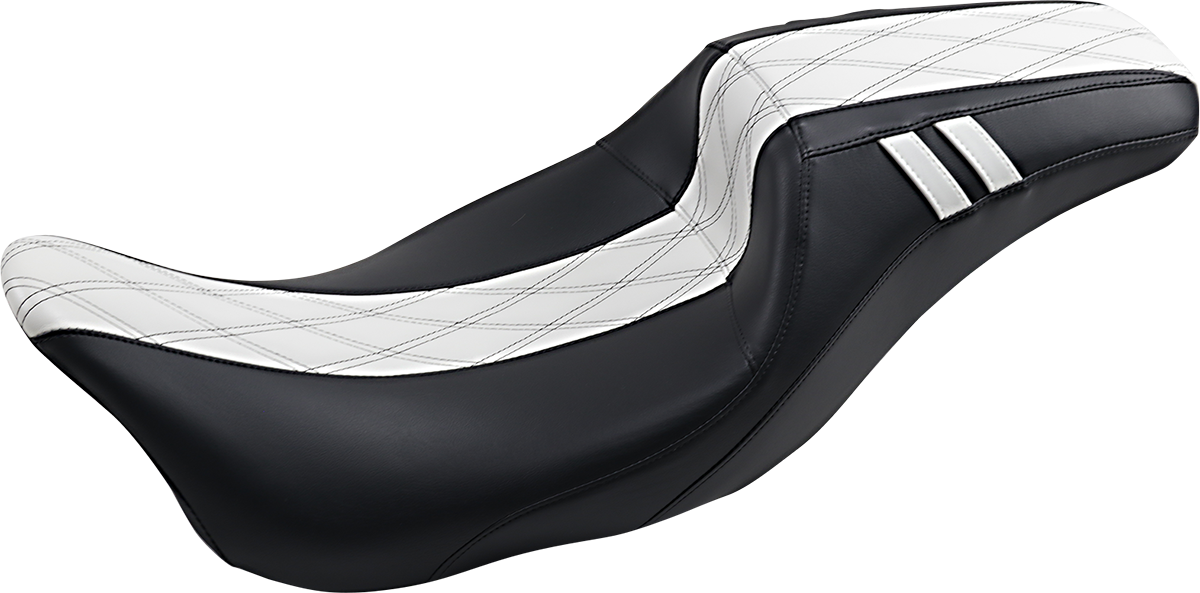 Outcast Daddy Long Legs Seat - Full-Length - w/o Backrest - Black w/White Double Diamond - FL