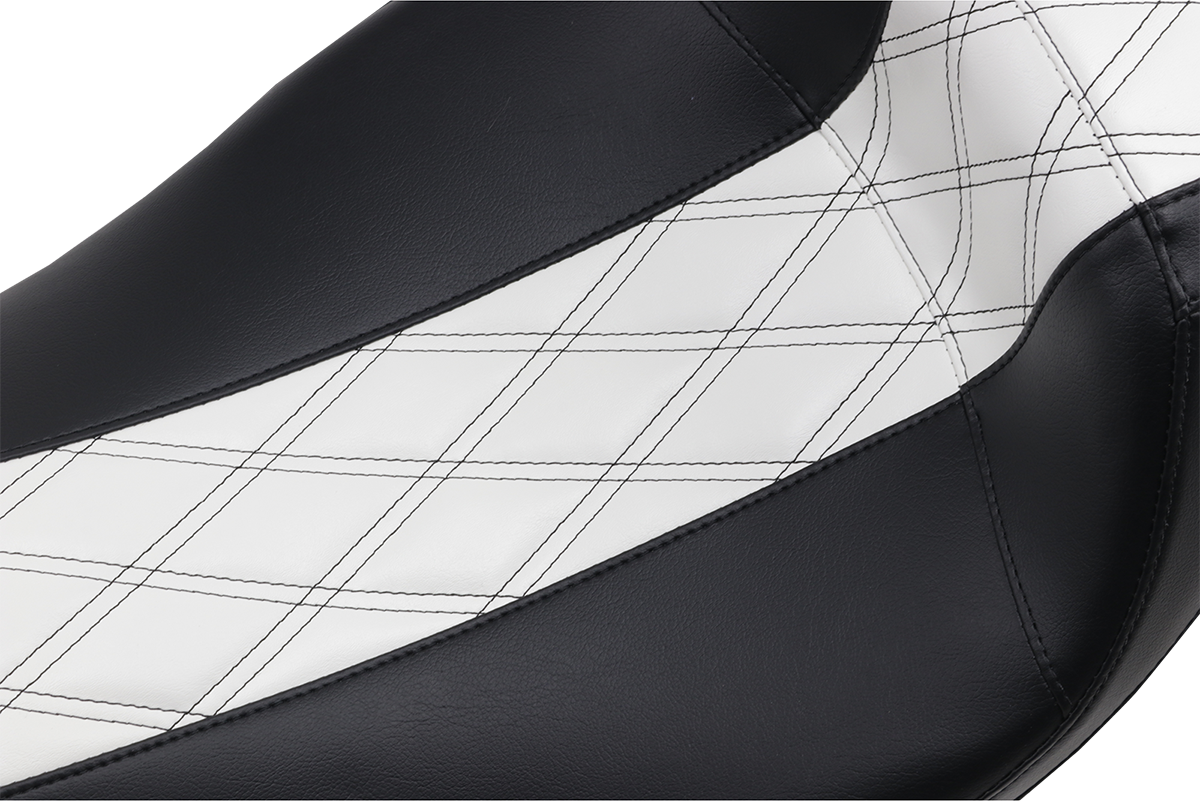 Outcast Daddy Long Legs Seat - Full-Length - w/o Backrest - Black w/White Double Diamond - FL - Image 2