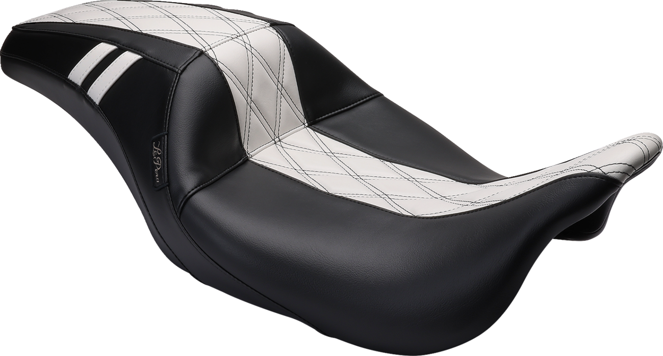 Outcast GT Seat - Full-Length - w/o Backrest - Black Double Diamond w/White Inlay - FL '08-'23 - Image 2