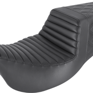 Step-Up Seat - Front Tuck-n-Roll/Rear Lattice Stitch - Black - FL '08-23