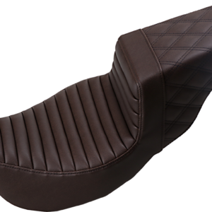 Step-Up Seat - Front Tuck-n-Roll/Rear Lattice Stitch - Brown - FL '08-'23