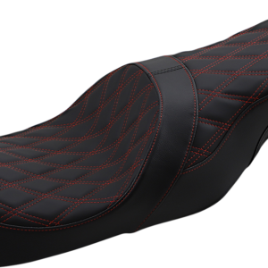 Forward Positioned Predator 2-Up Seat - Double Diamond - Red Stitched - FL '08-'23