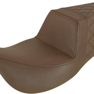 Step-Up Seat - Extended Reach - Rear Lattice Stitch - Brown - '08-'23 FL