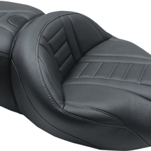One-Piece Deluxe Touring Seat - Black w/ Gun Metal Stitching