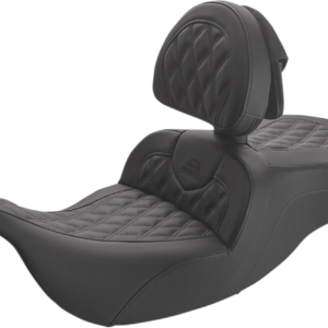 Roadsofa™ Lattice Stitched Seat - w/ Driver Backrest - Black