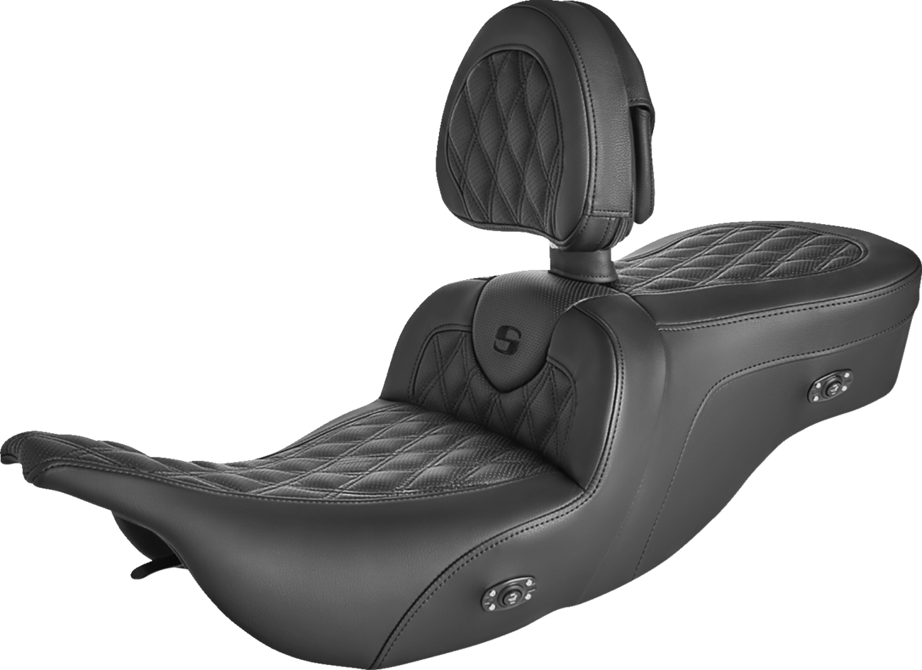 Roadsofa™ Seat - with Backrest - Full Lattice Stitch - Heated - '99-07 FL