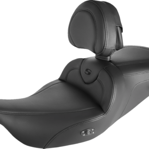 Roadsofa™ Standard Reach Heated Seat - With Backrest - Black/Black Stitching